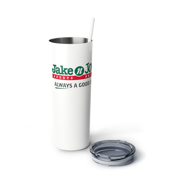 Jake n Joes Skinny Steel Tumbler with Straw, 20oz