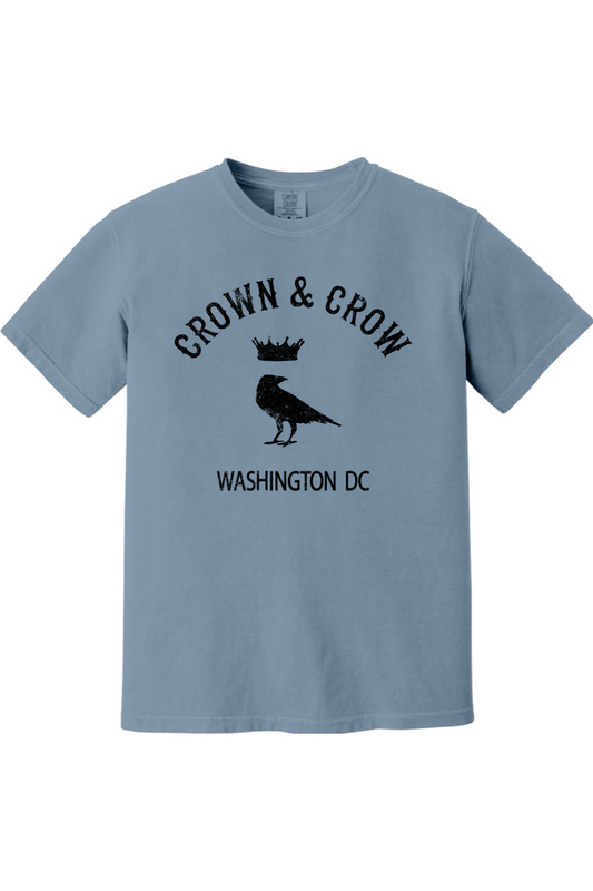 Crown & Crow in Black Unisex Garment-Dyed T-shirt