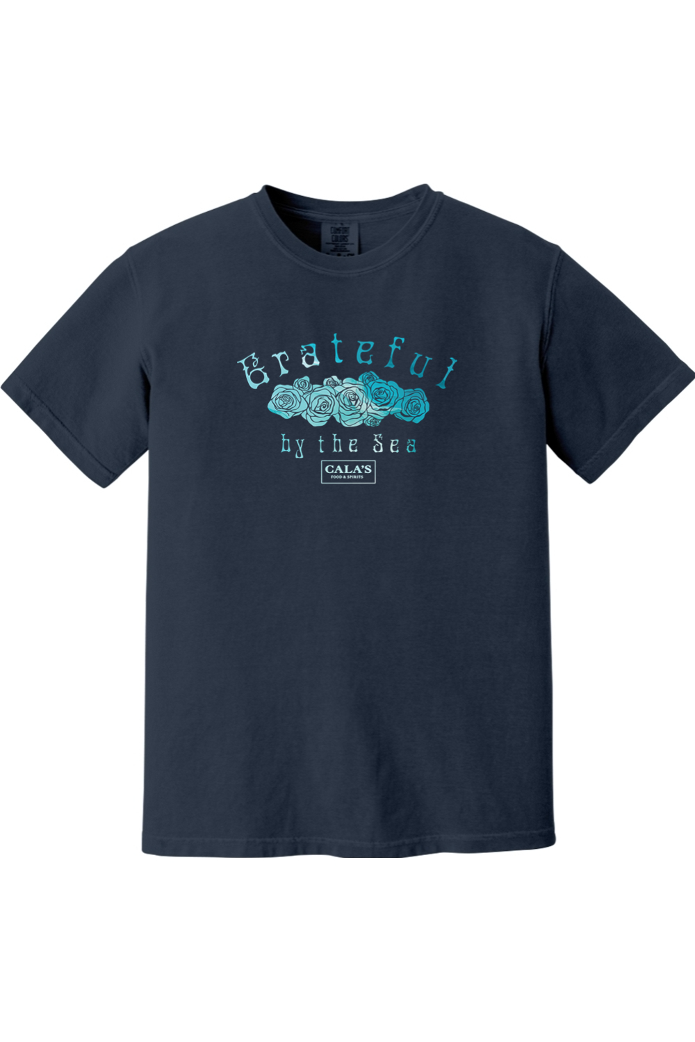 Cala's Grateful By The Sea Roses Comfort Colors T-Shirt - Mens