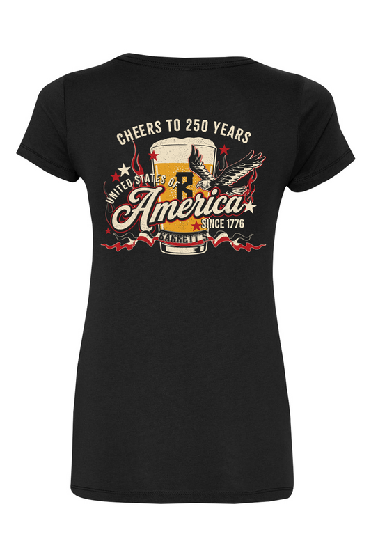 Barrett's Alehouse Cheers to 250 Years Cotton Blend V-Neck T-Shirt - Women's