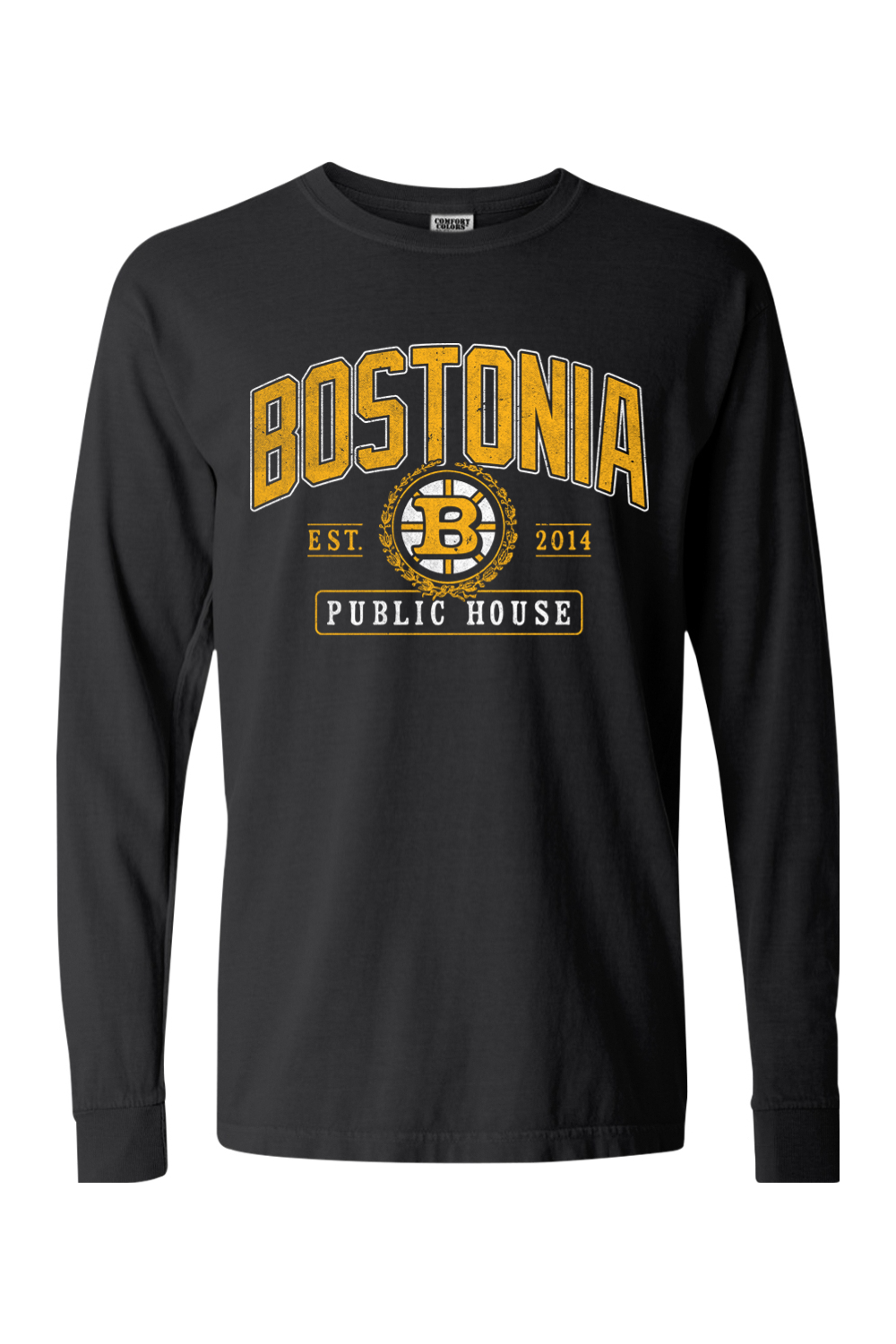 Bostonia Black & Gold Comfort Colors Long Sleeve T-Shirt - Men's