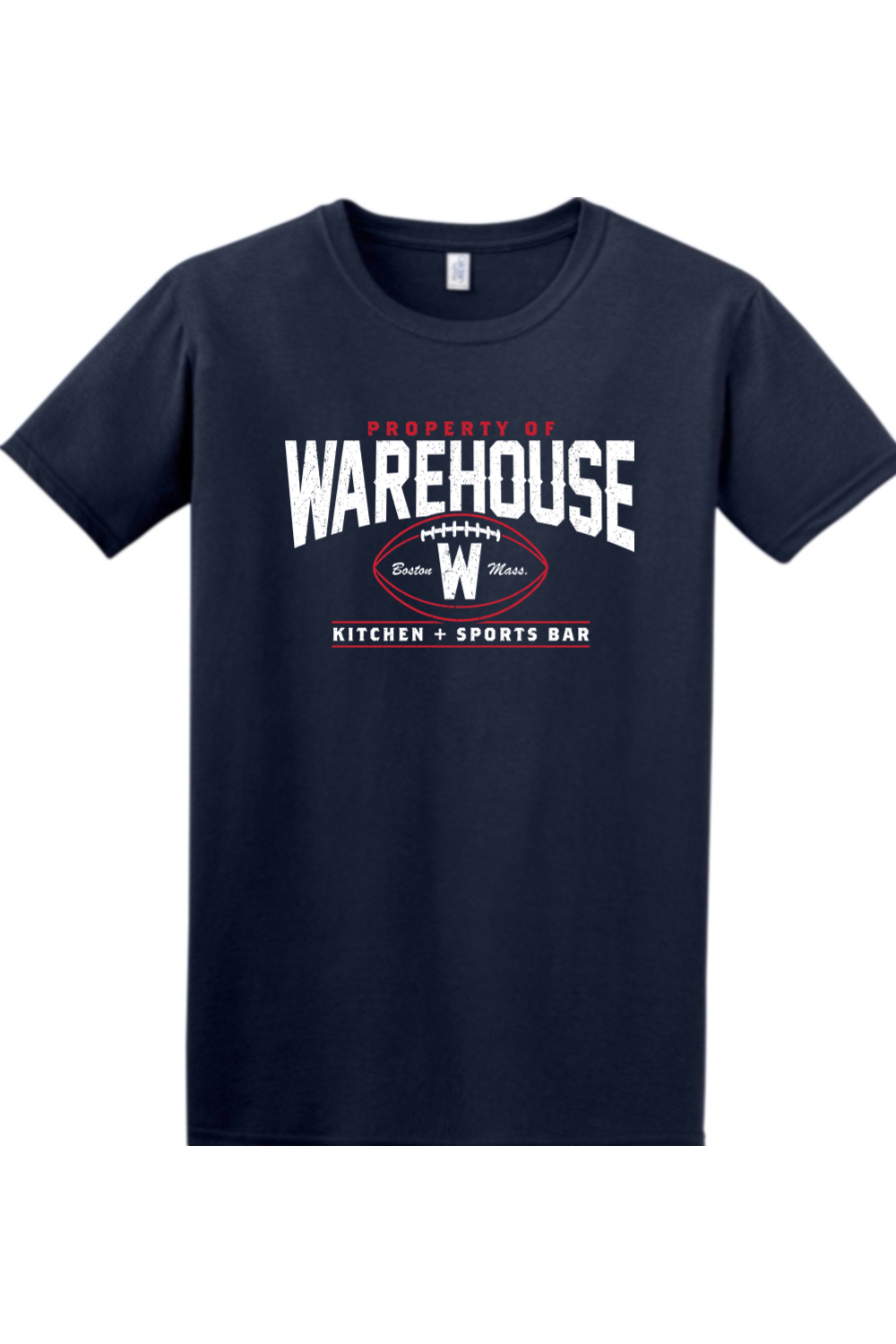 Warehouse Kitchen + Sports Bar Football Cotton T-Shirt - Mens