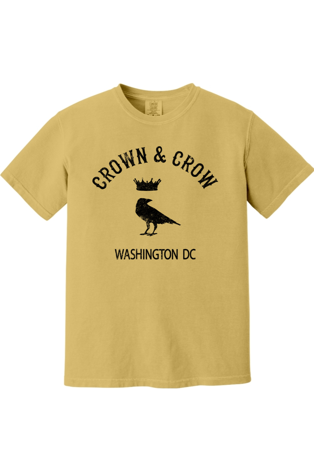 Crown & Crow in Black Unisex Garment-Dyed T-shirt