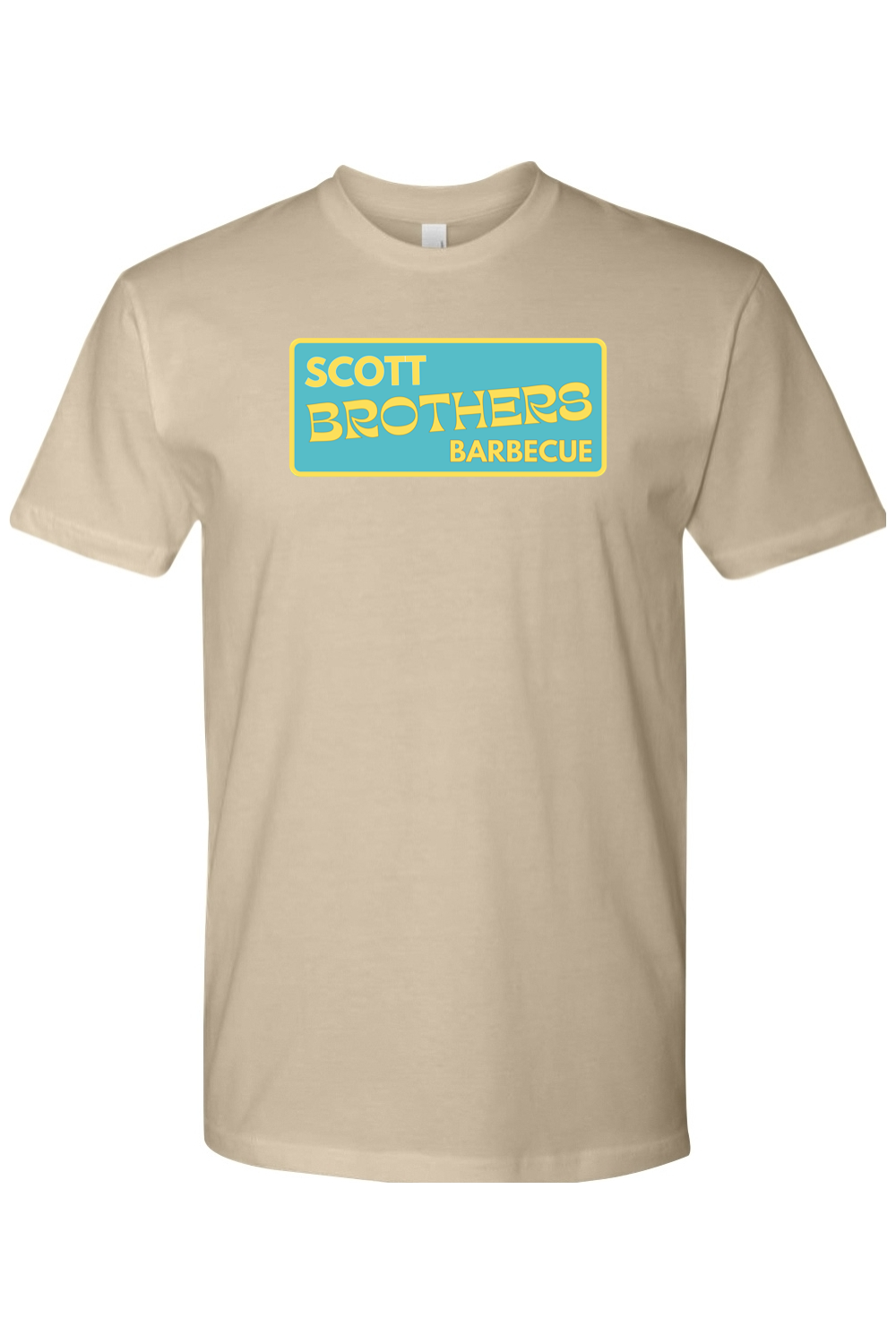 Scott Brothers Barbecue Yellow/Teal Logo Cotton Tshirt - Mens