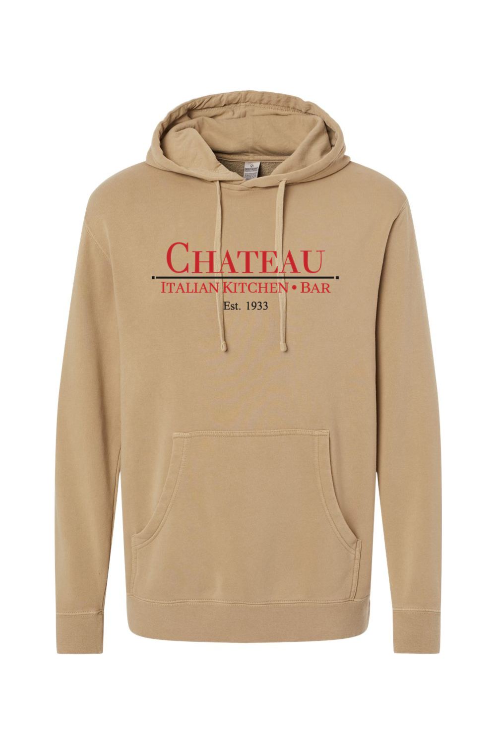 Chateau Italian Kitchen & Bar Large Logo Pigment-Dyed Hoodie - Mens Adult