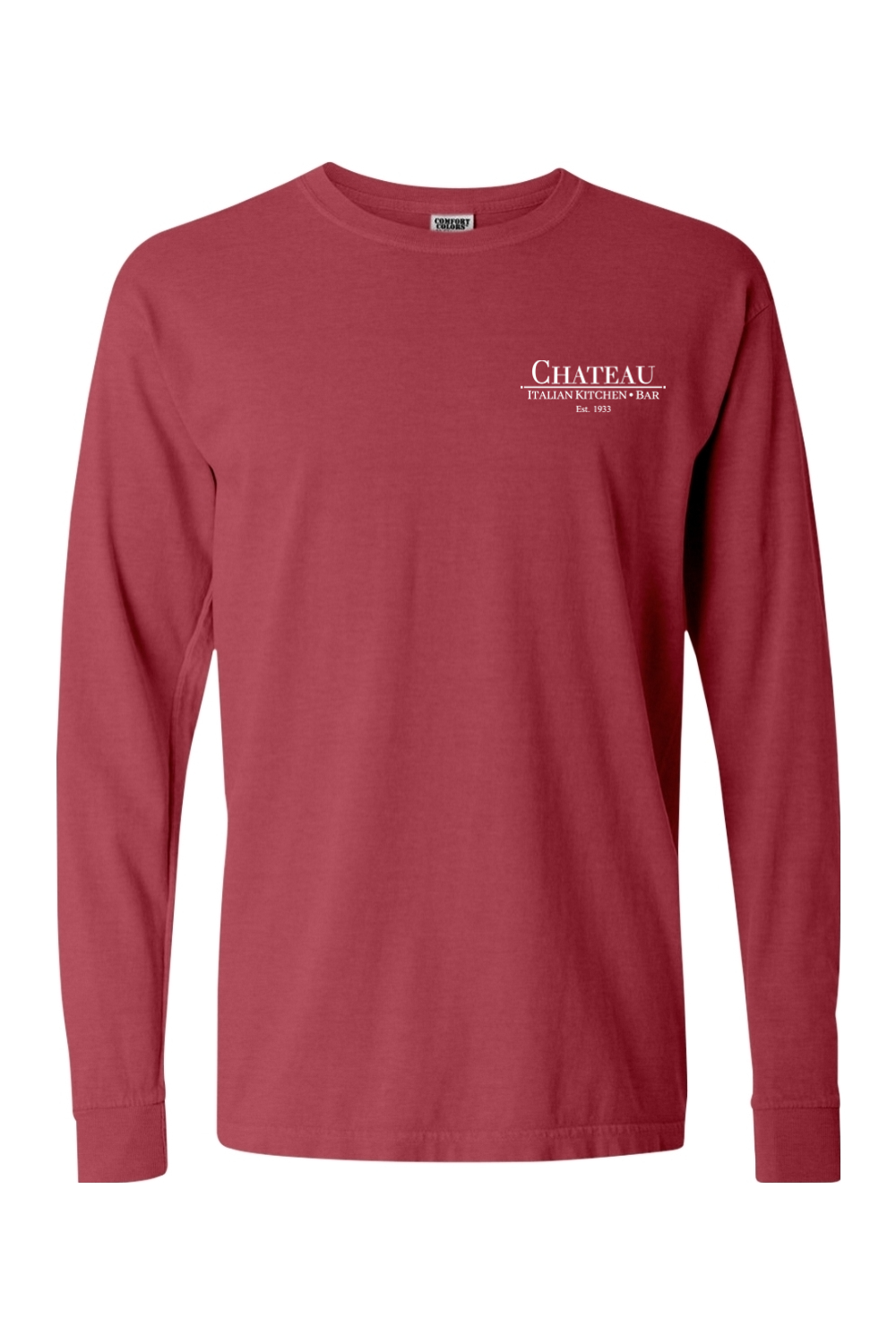 Chateau Italian Kitchen & Bar Small Logo Comfort Colors Long Sleeve T-Shirt - Mens