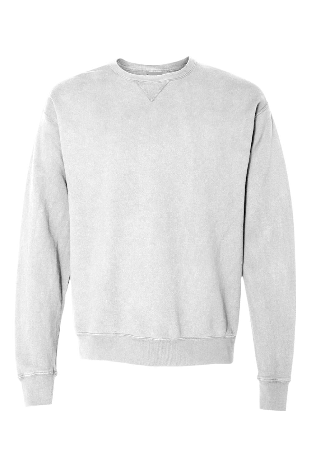 Light grey ComfortWash by Hanes garment-dyed crewneck sweatshirt with a classic ribbed collar and V-notch detail.