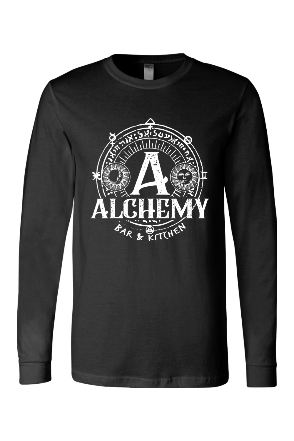 Staff Uniform - Alchemy White Logo Long Sleeve Cotton T-Shirt - Mens