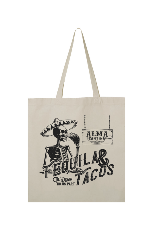 Alma Cantina 'Til Death Canvas Tote Bag