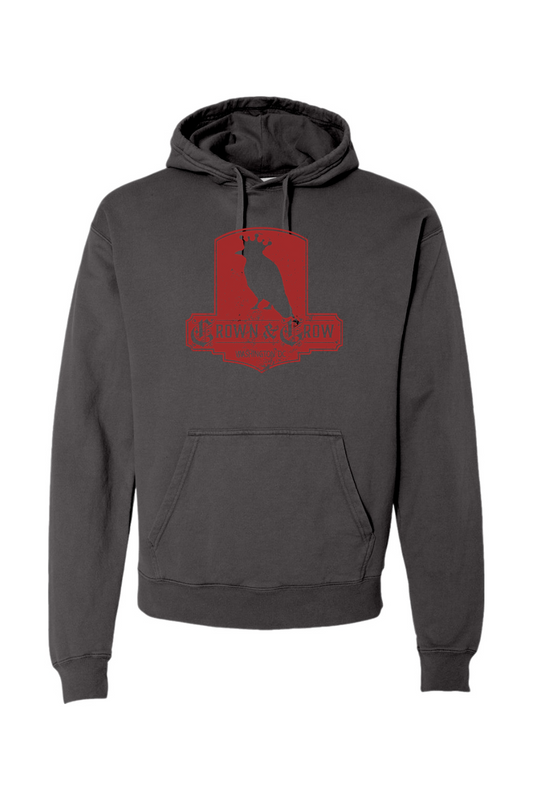 Red Distressed Logo - Unisex Garment-Dyed Hoodie