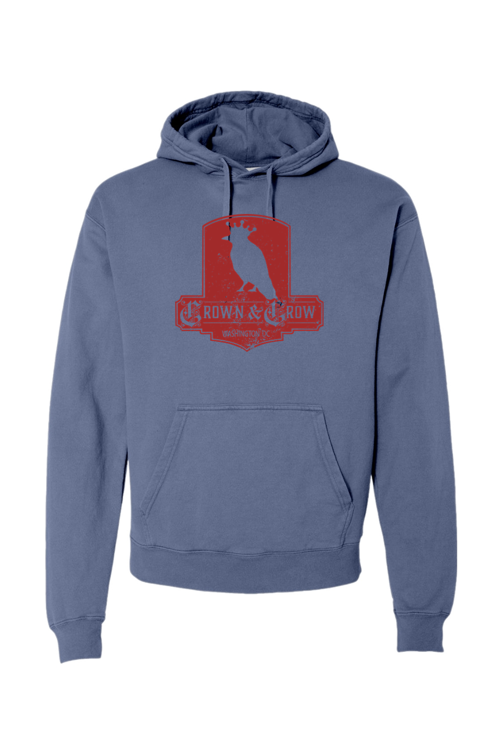 Red Distressed Logo - Mens Garment-Dyed Hoodie