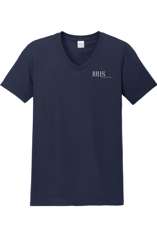 Jules on Devonshire Unisex V-Neck T-Shirt