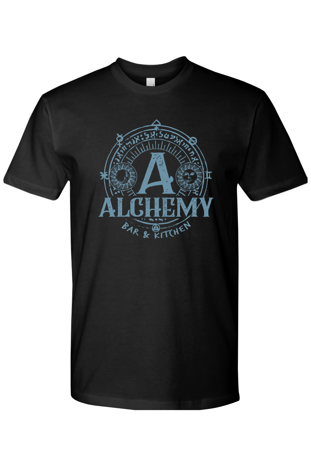 Staff Uniform - Alchemy Blue Logo Mens Cotton T-Shirt