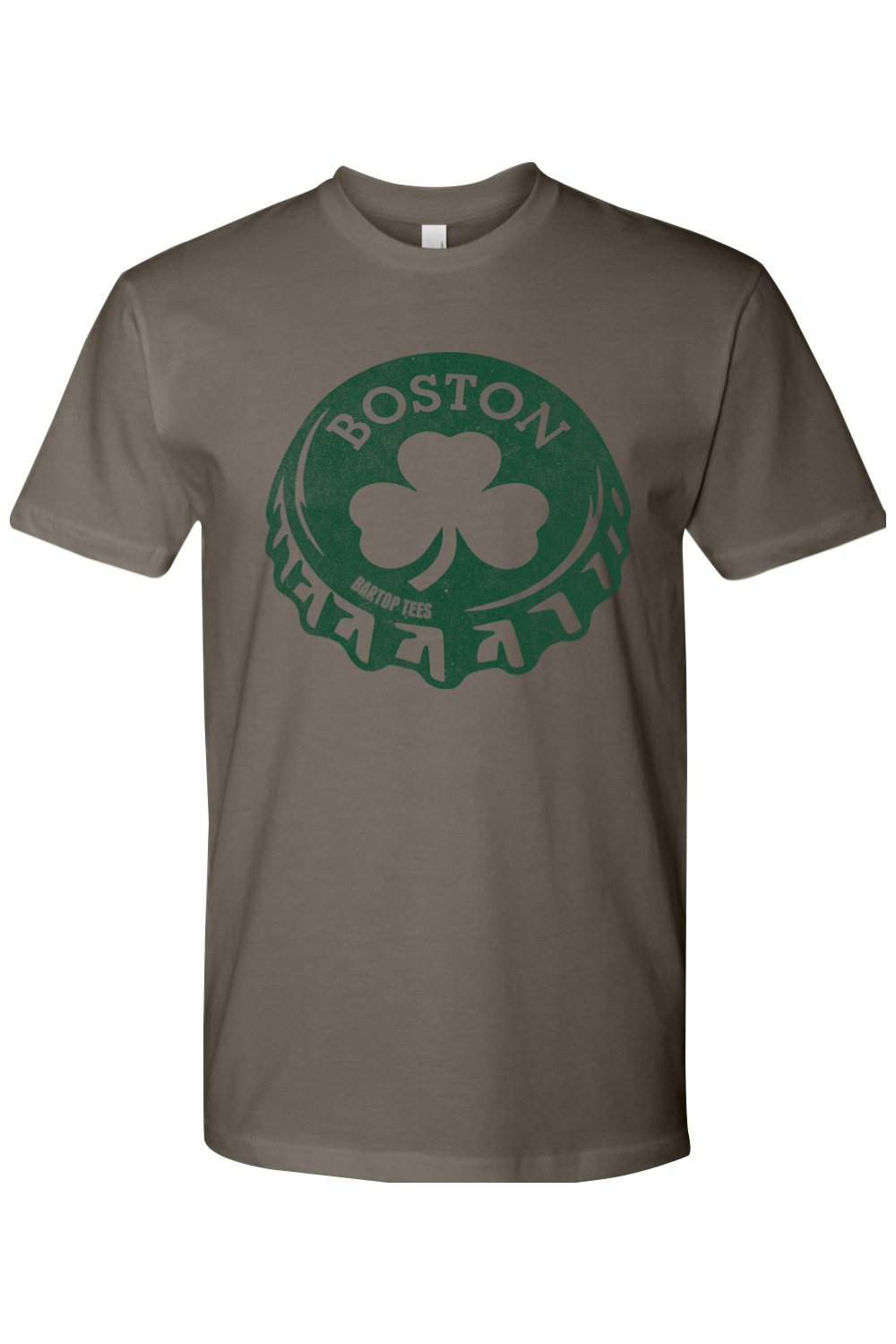 Boston Lucky Shamrock Cap Mens Cotton T-Shirt