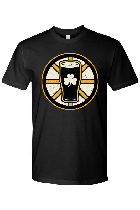Beer, Hockey, Black & Gold 100% Cotton T-Shirt - Unisex
