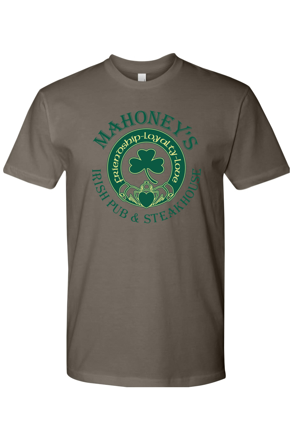 Mahoney's Irish Pub Green Logo Mens Fitted Crewneck Tee