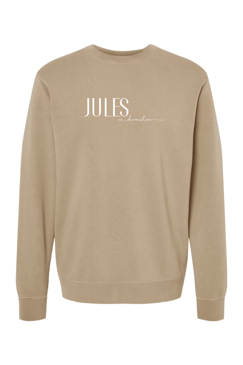 Jules on Devonshire Pigment-Dyed Crewneck Sweatshirt – BarTopTees