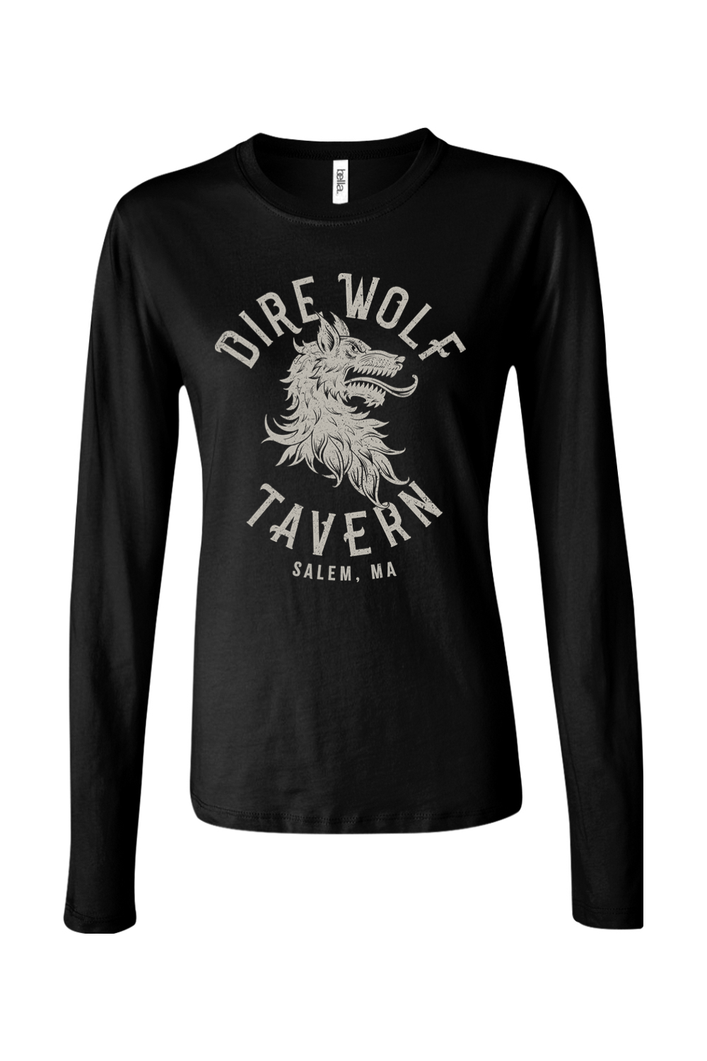 Staff Uniform - Dire Wolf Tavern Full Logo Long Sleeve Cotton T-Shirt - Women's