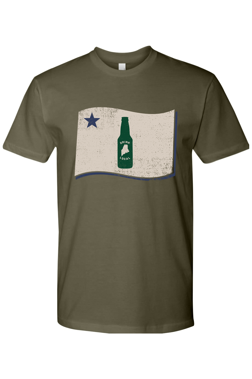 Drink Local Maine Graphic Mens Cotton Tee