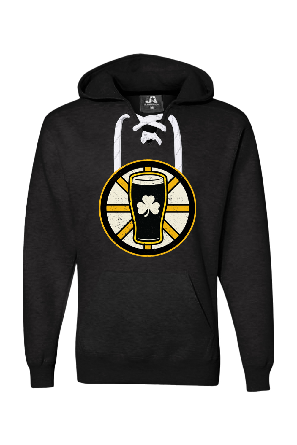 Shamrock Pint Black & Gold Lace Up Hockey Hoodie