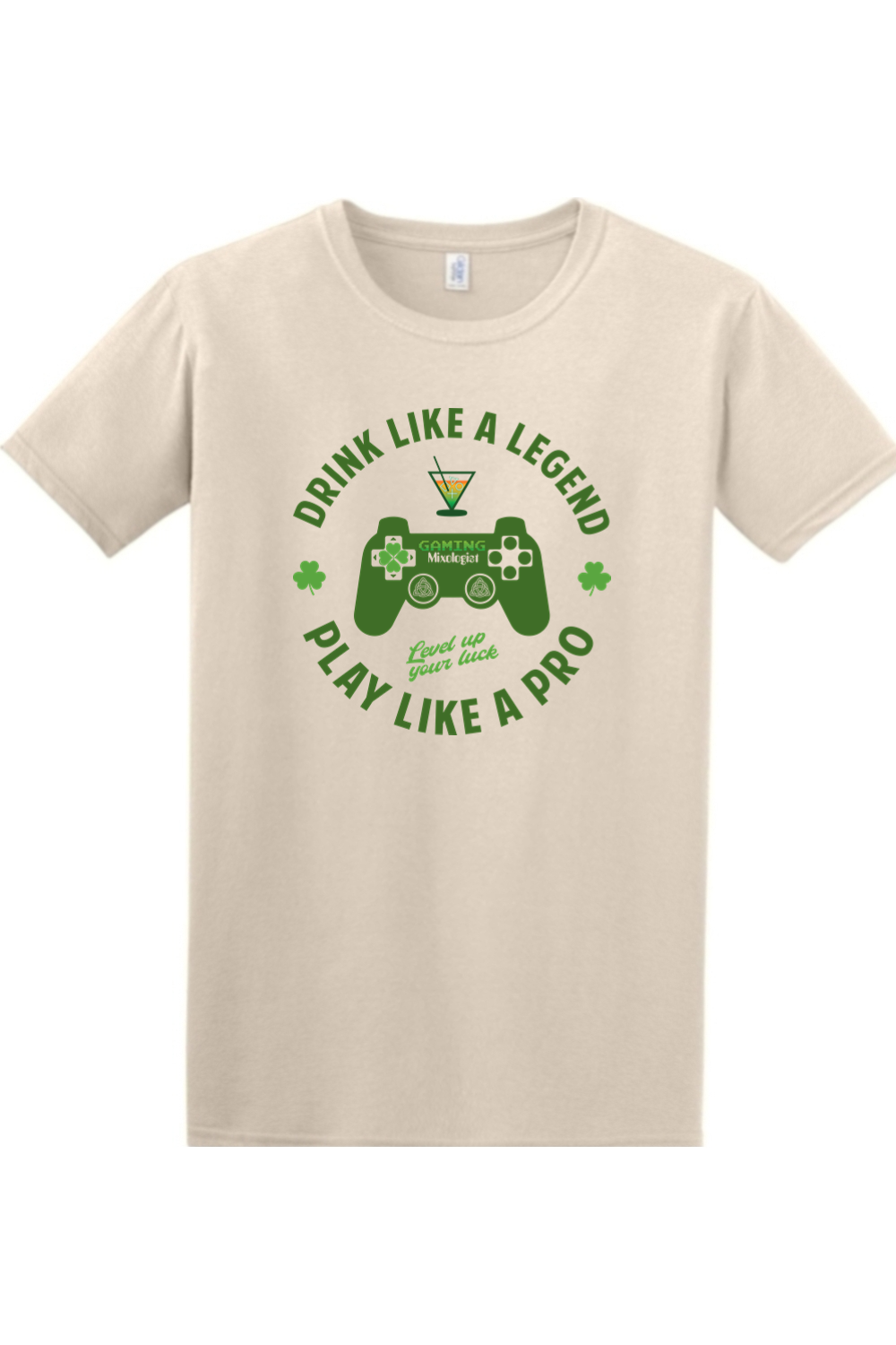 Gaming Mixologist St. Patrick's Day Relaxed Fit Cotton T-Shirt - Mens