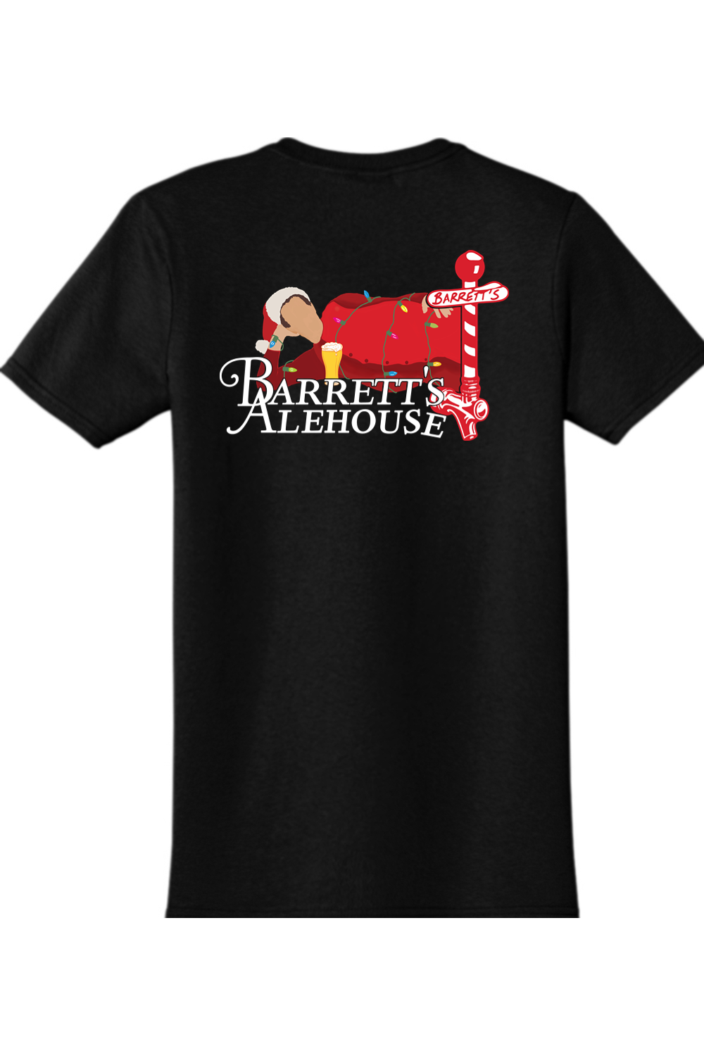Barrett's Alehouse Santa Cotton T-Shirt - Mens