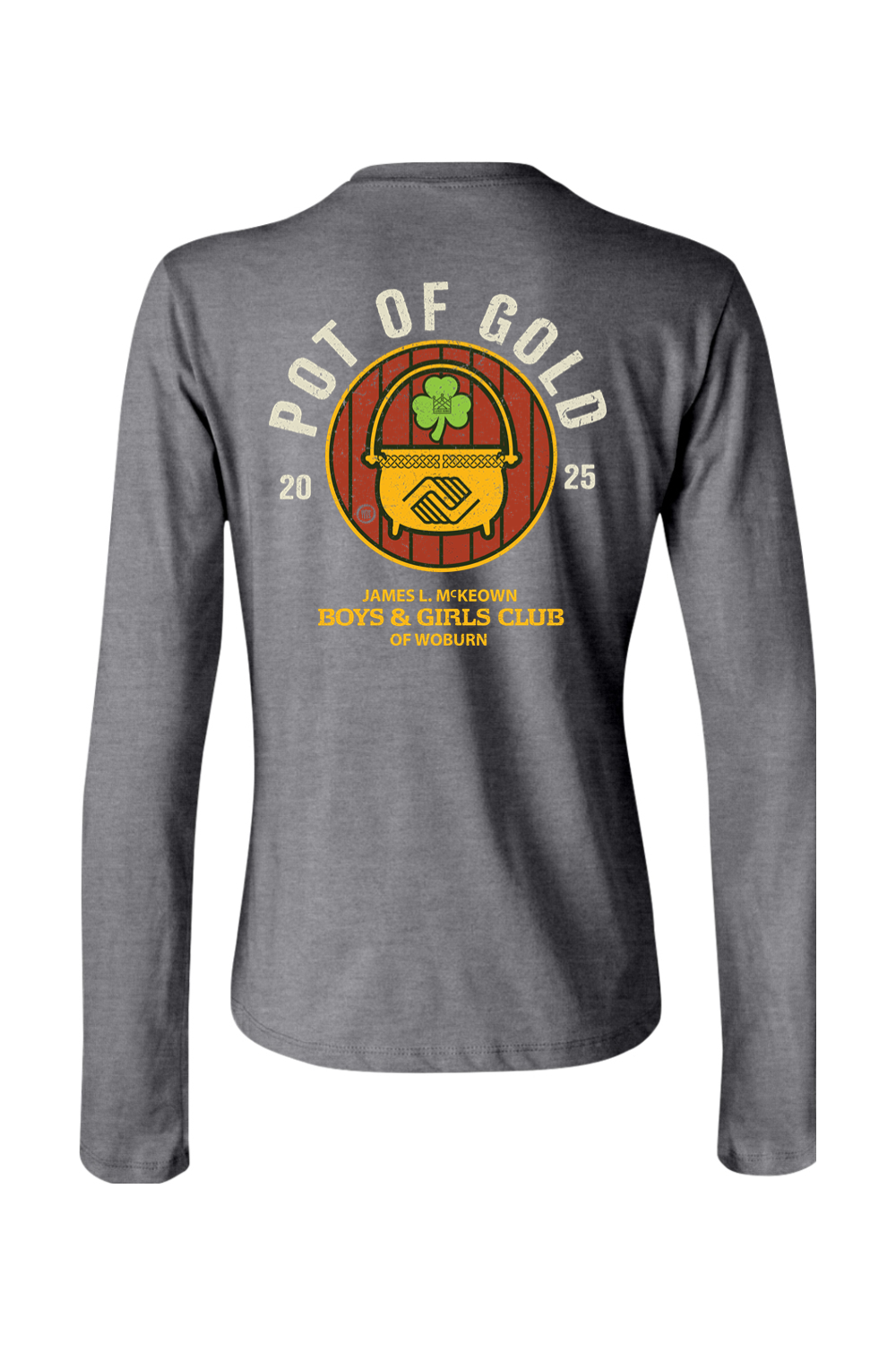 Lucky's Irish Red & Pot of Gold 2025 - Supporting McKeown Boys & Girls Club of Woburn Long Sleeve Cotton T-Shirt - Women's