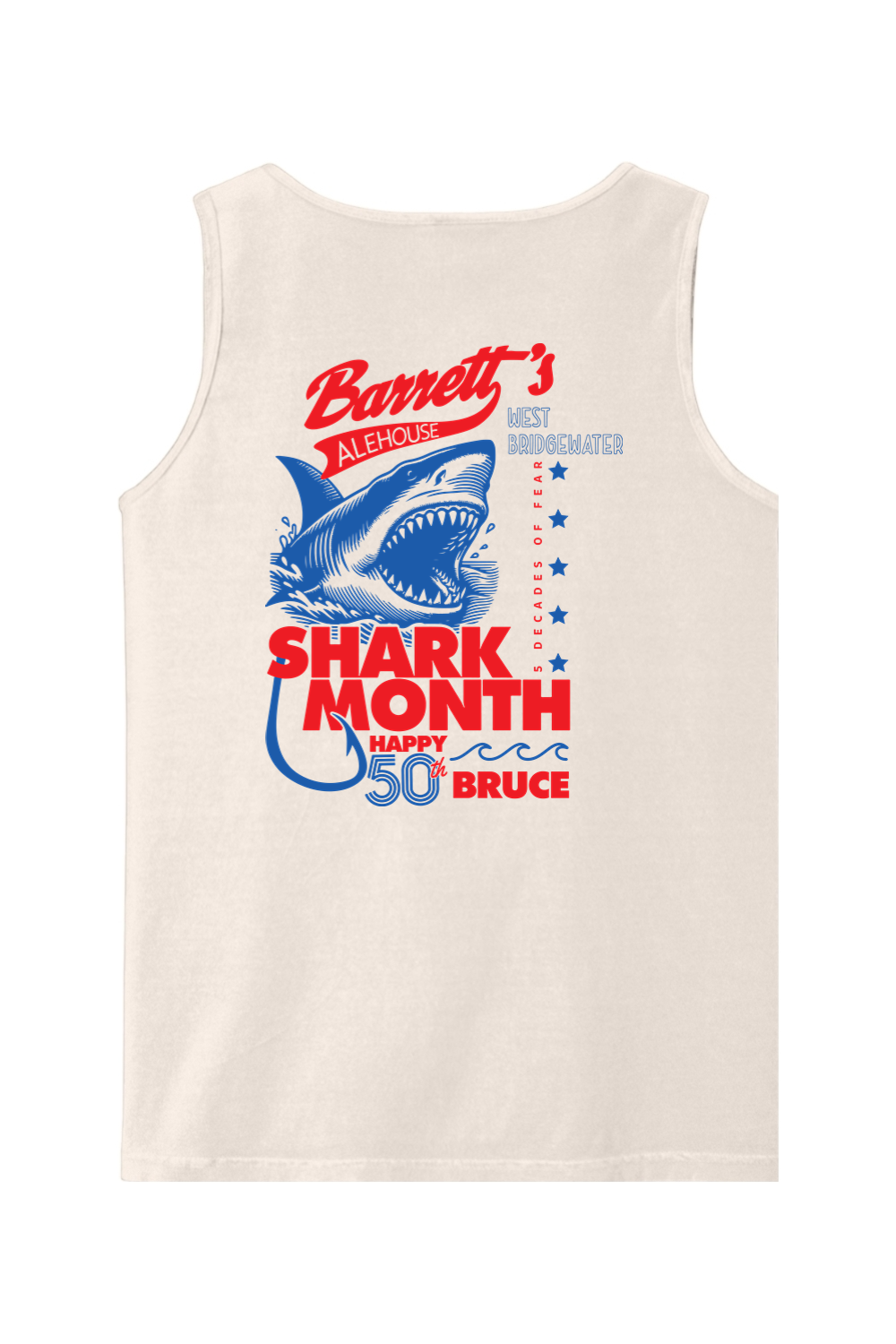 Barrett's Alehouse Shark Month Comfort Colors Tank Top - Mens
