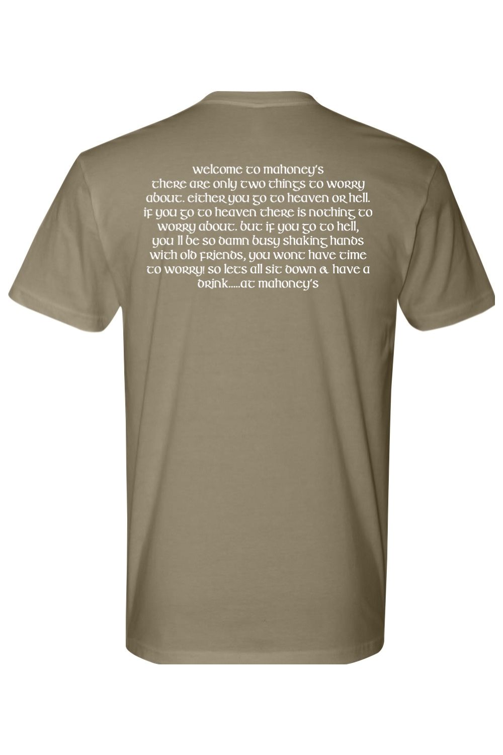 Mahoney's Irish Pub Crest/Saying (white) Fitted Crewneck Tee