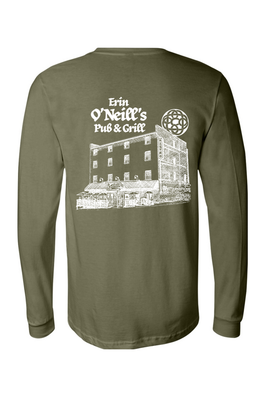 Erin O'Neill's Pub & Grill Sketch - Dark Colored Long Sleeve T-Shirt - Unisex