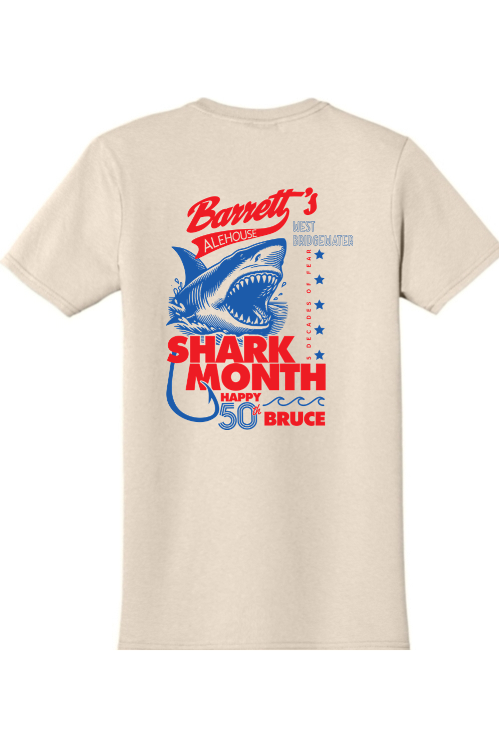 Barrett's Alehouse Shark Month 2025 Cotton T-Shirt - Mens