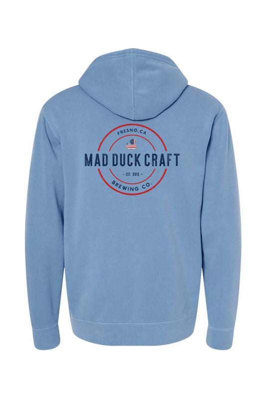Mad Duck Red, White, & Blue Pigment-Dyed Hoodie