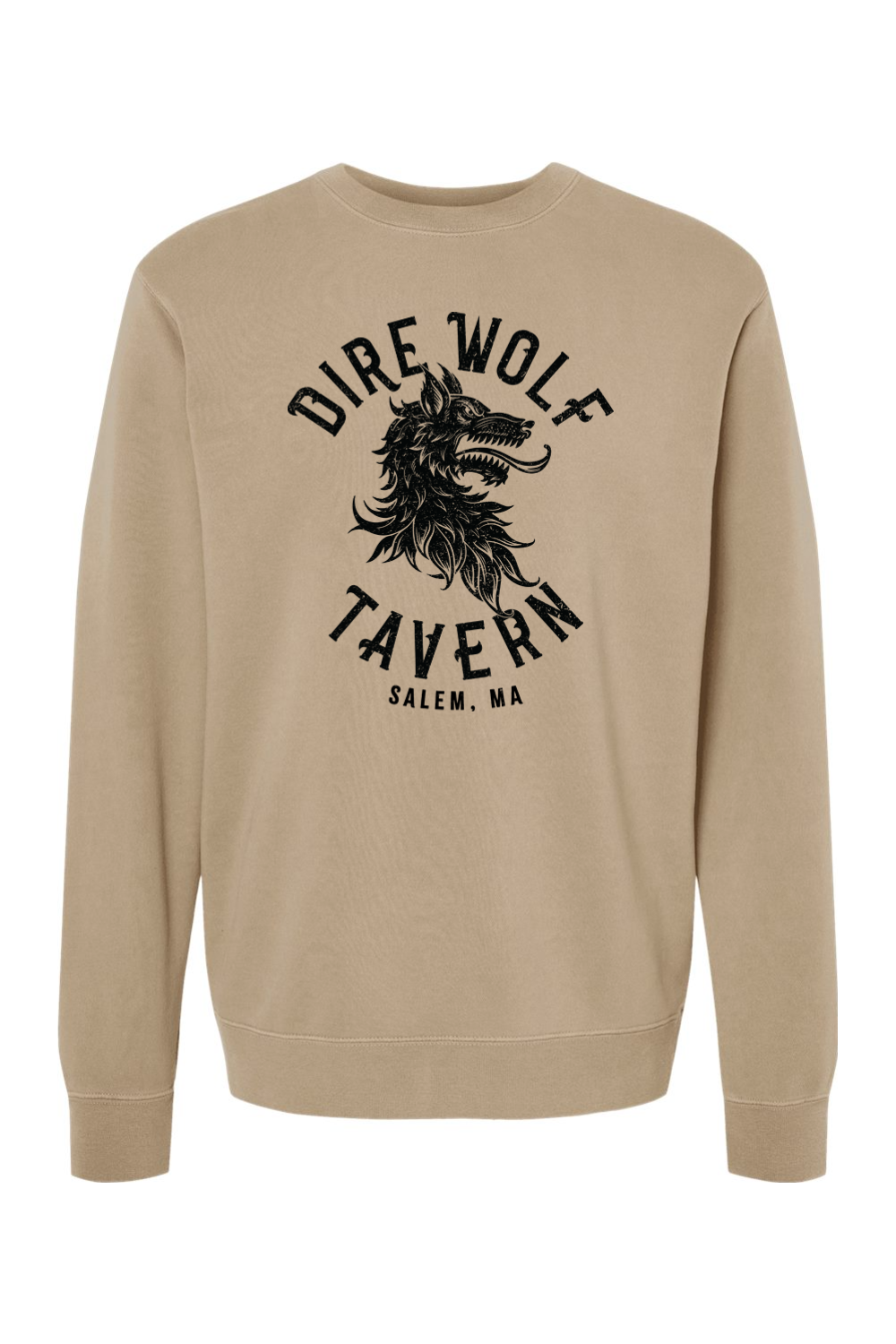 Dire Wolf Tavern Pigment-Dyed Crewneck Sweatshirt – BarTopTees