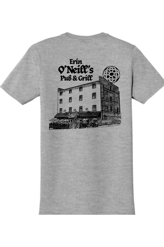 Erin O'neill's Pub & Grill Sketch - Black Print Cotton T-Shirt - Unisex