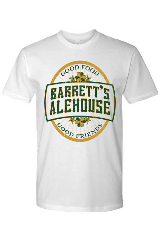 Barrett's Alehouse Throwback Logo with Clover Premium Cotton T-Shirt - Mens
