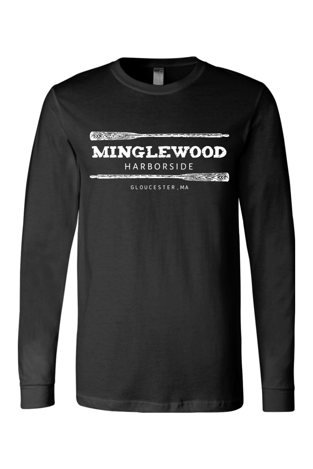 Staff Uniform - Minglewood White Logo Long Sleeve Cotton T-Shirt - Mens