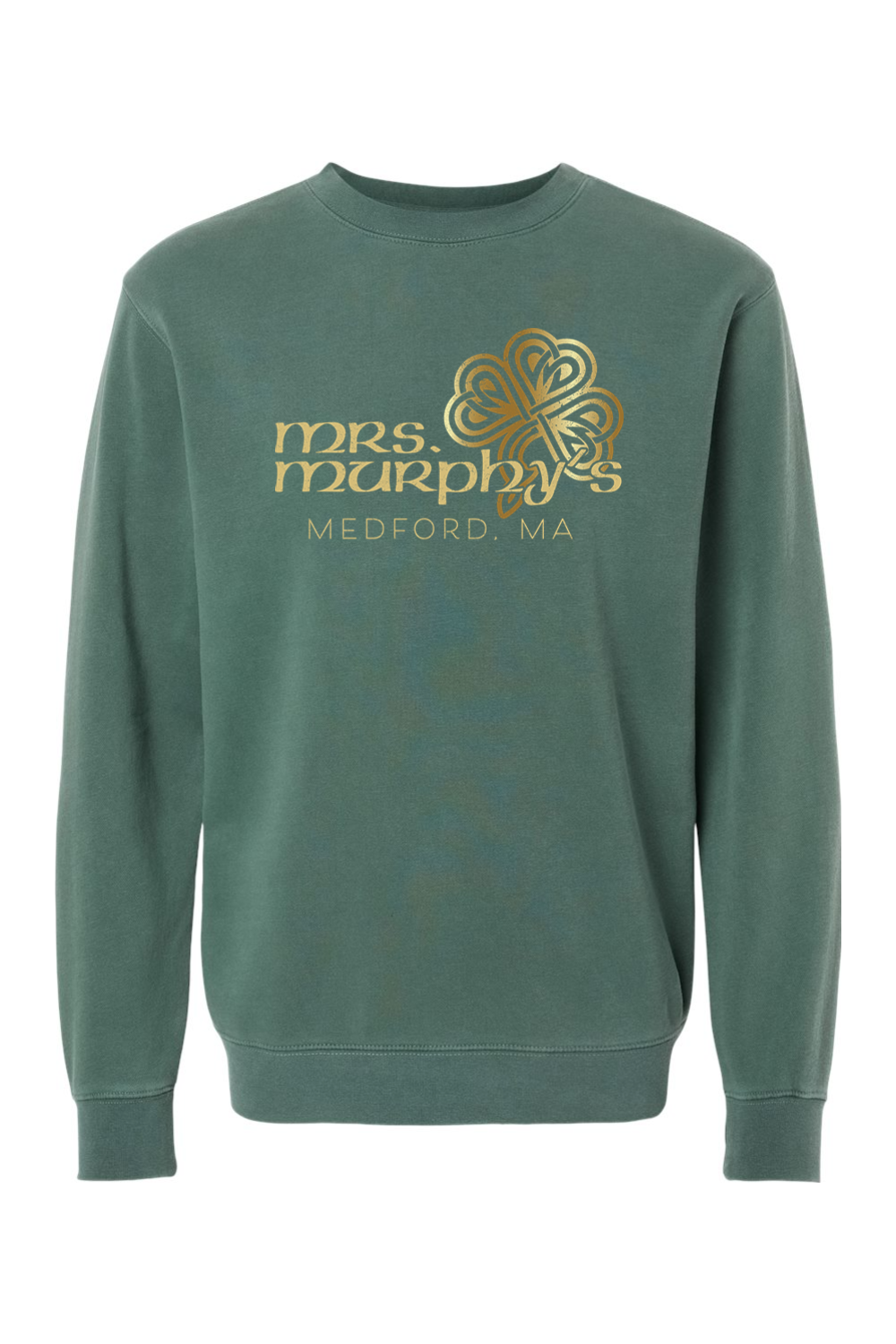 Mrs. Murphy's Gold Celtic Clover Pigment-Dyed Crewneck Sweatshirt - Mens