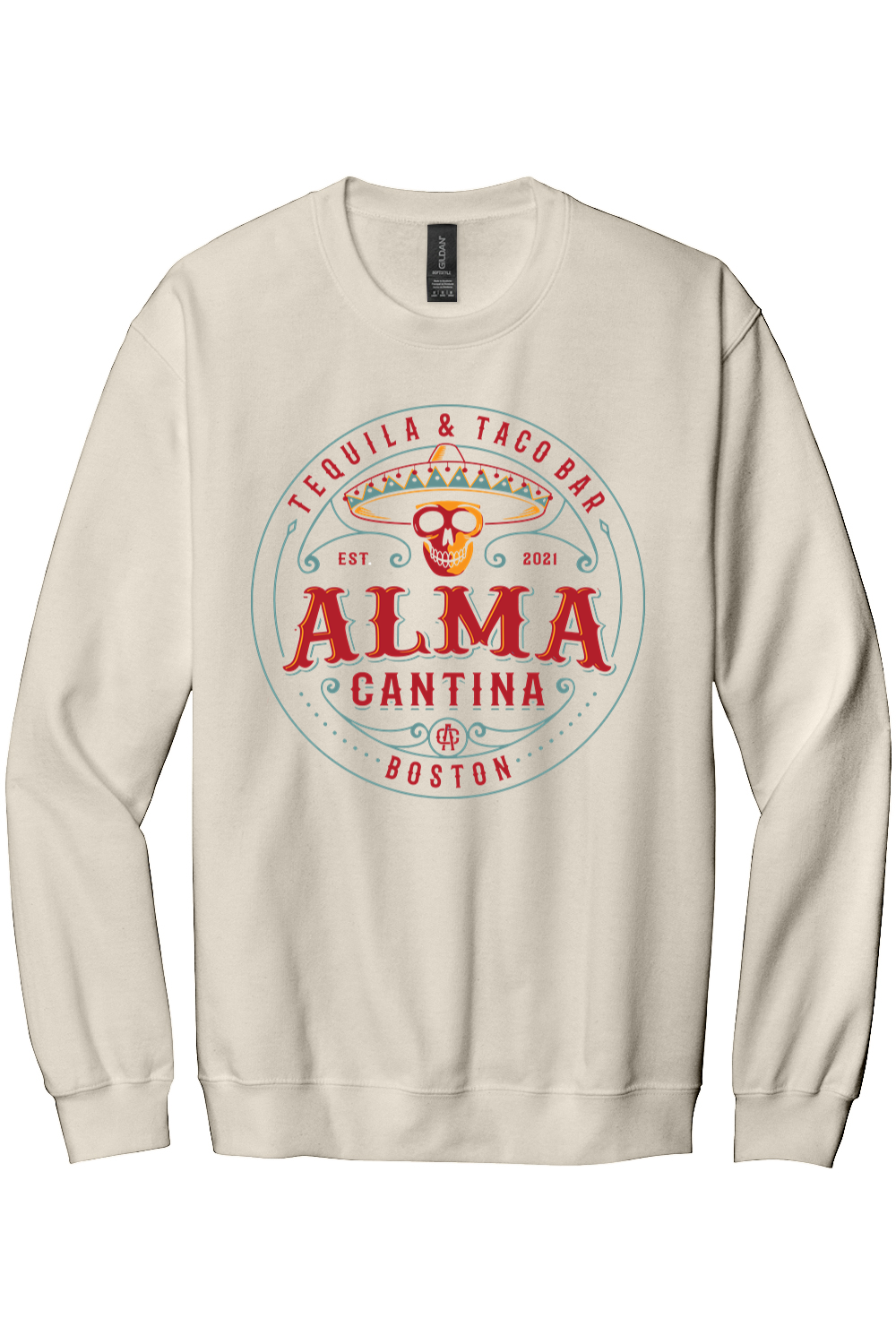 Alma Cantina Multicolor Logo Standard Crewneck Sweatshirt - Mens