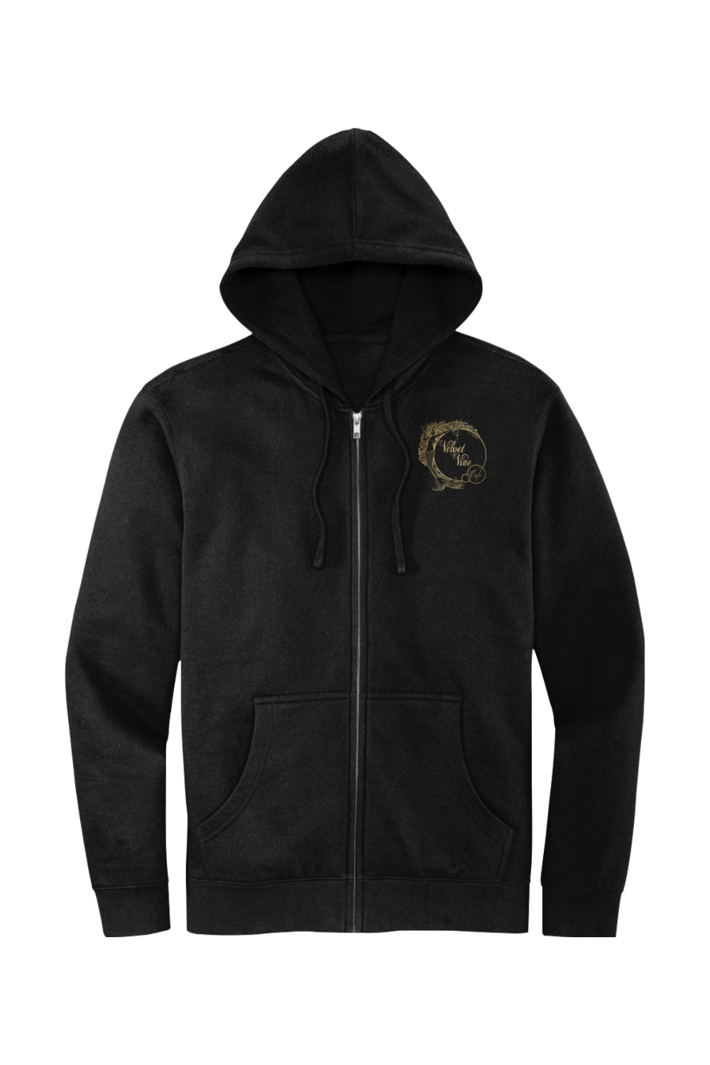 Velvet Vine Cafe Gold Logo Full-Zip Hoodie - Unisex