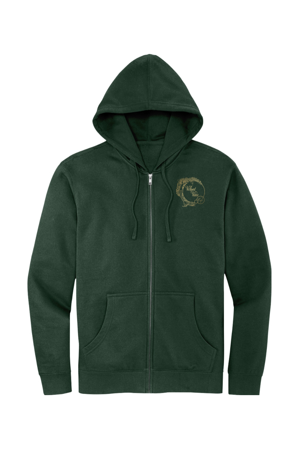 Velvet Vine Cafe Gold Logo Full-Zip Hoodie - Unisex