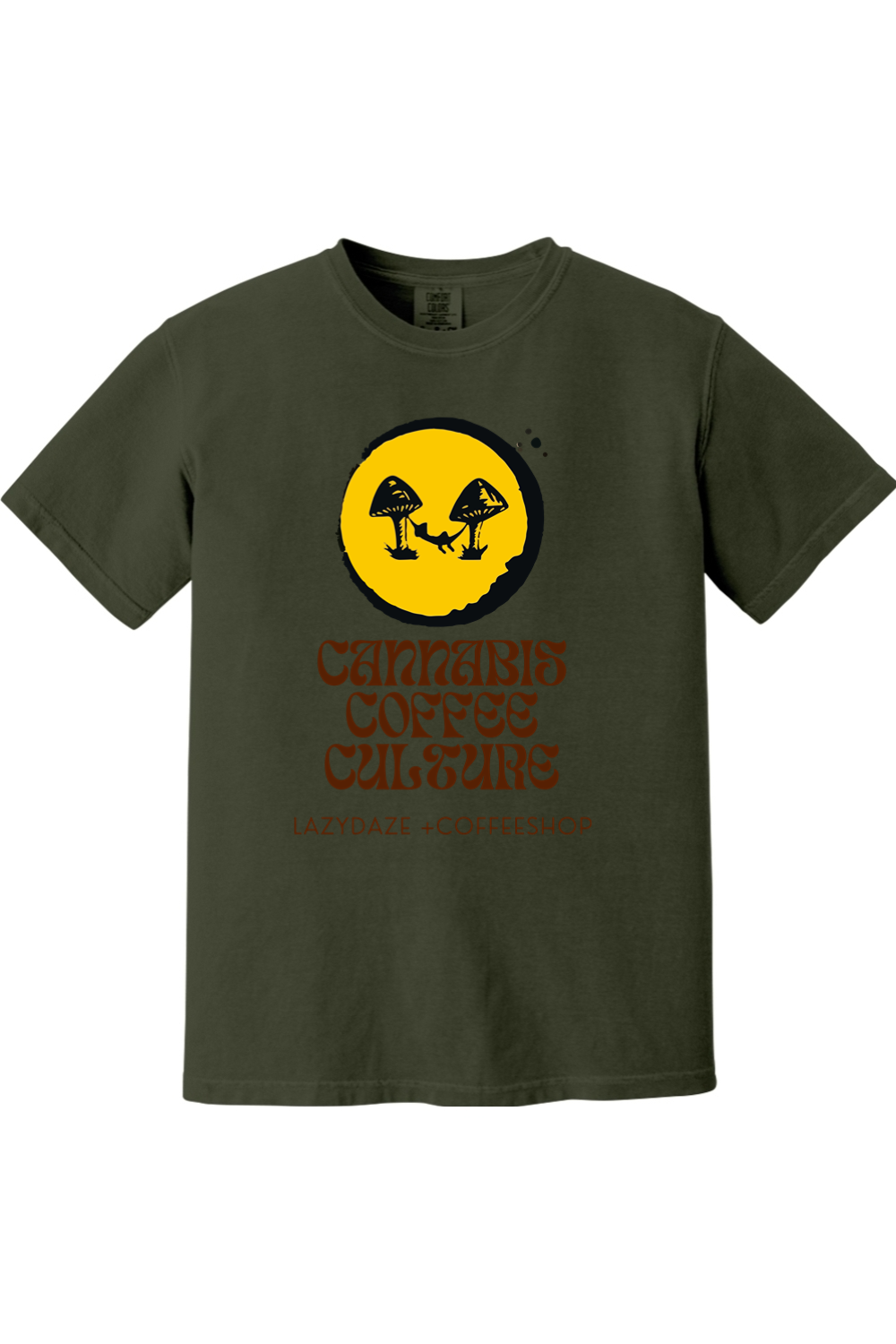 Lazy Daze Cannabis Coffee Culture Mens Garment-Dyed T-shirt