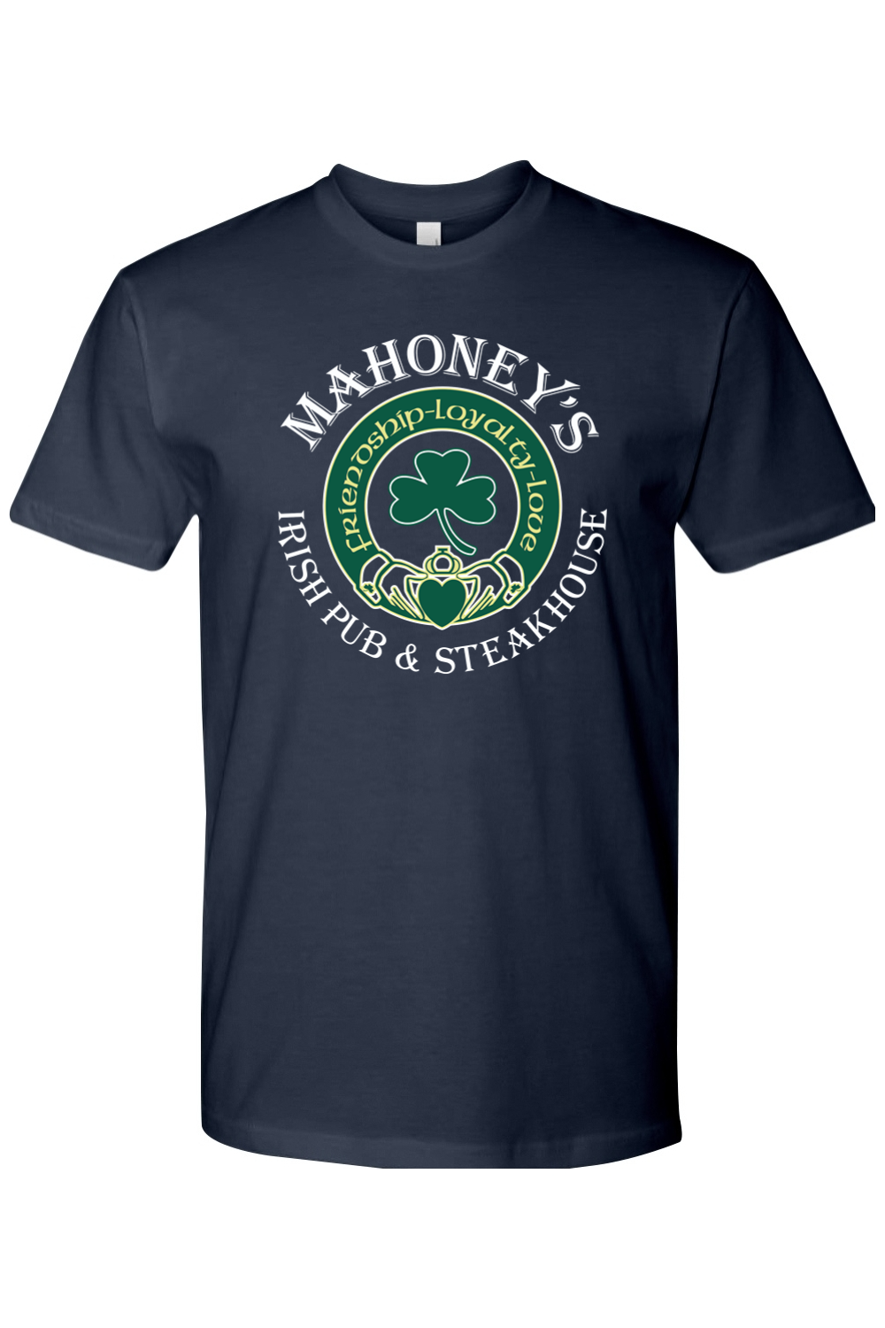 Mahoney's Irish Pub White Logo Mens Fitted Crewneck Tee