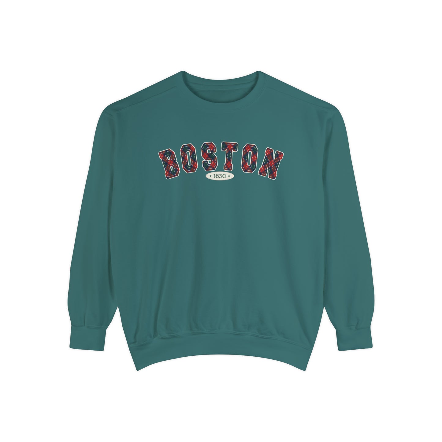 Boston Holiday Plaid Garment Dyed Sweatshirt