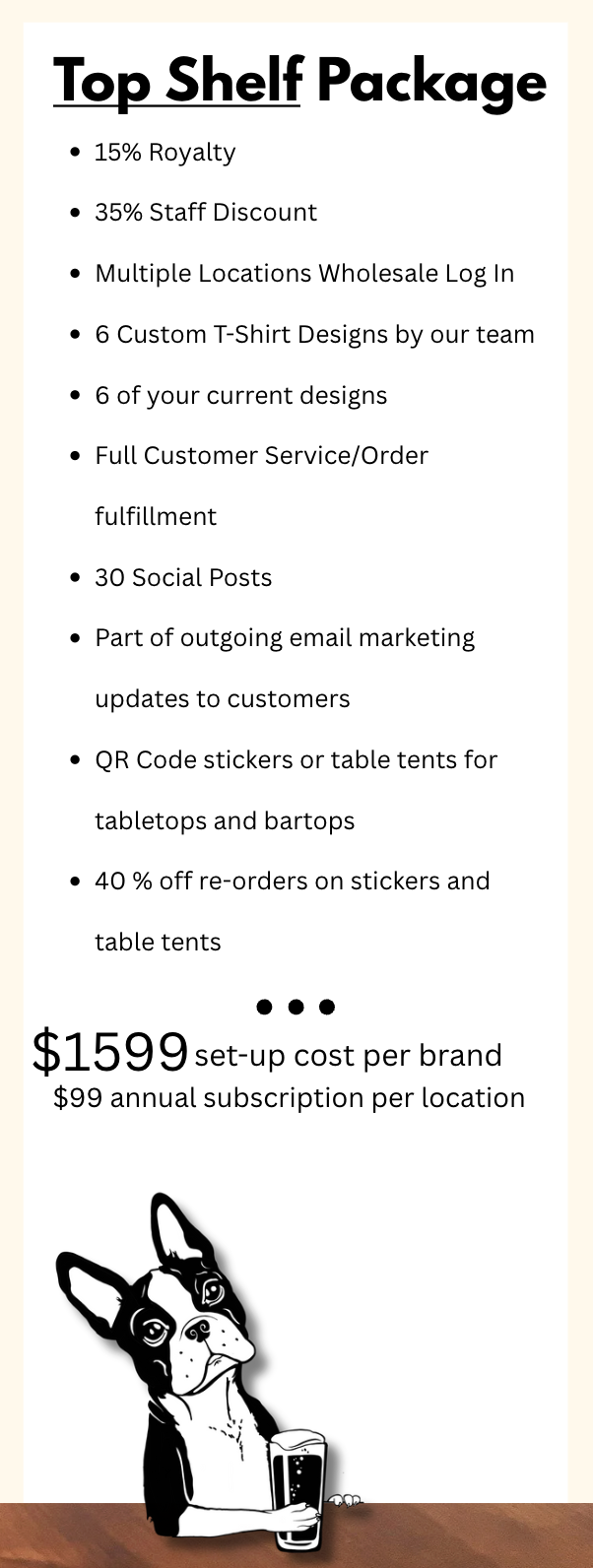 Membership Package & Subscription - Top Shelf