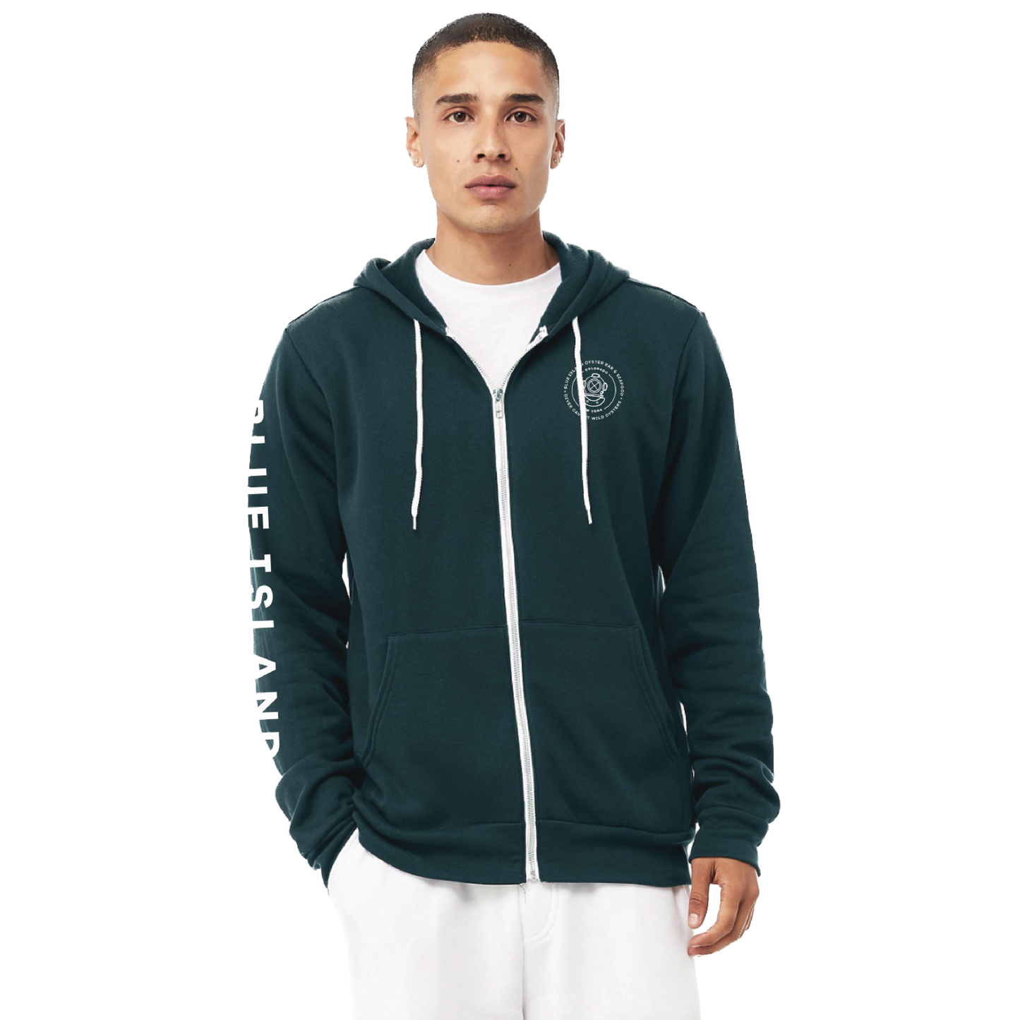 Blue Island Full Zip Sponge Fleece Hoodie