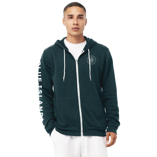 Blue Island Full Zip Sponge Fleece Hoodie