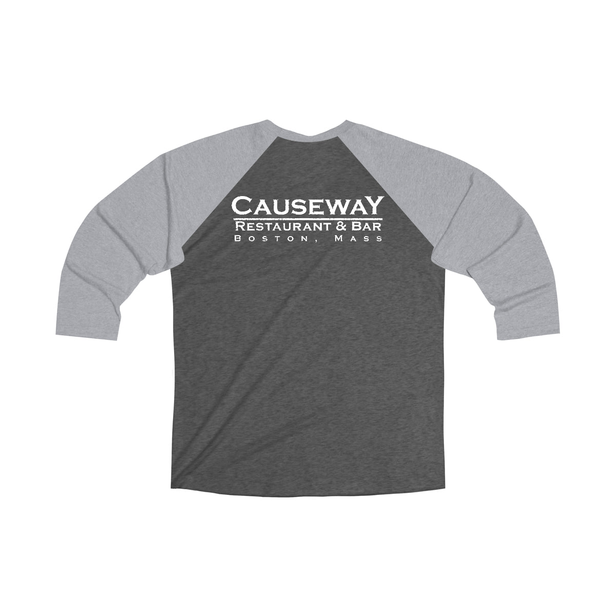 Causeway Mens Tri-Blend Quarter Sleeve Baseball Tee