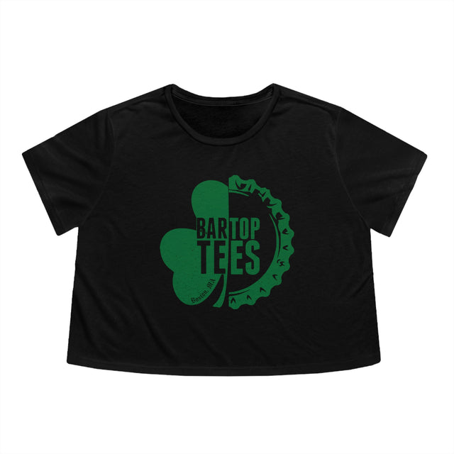 BarTop Shamrock Women's Flowy Cropped Tee