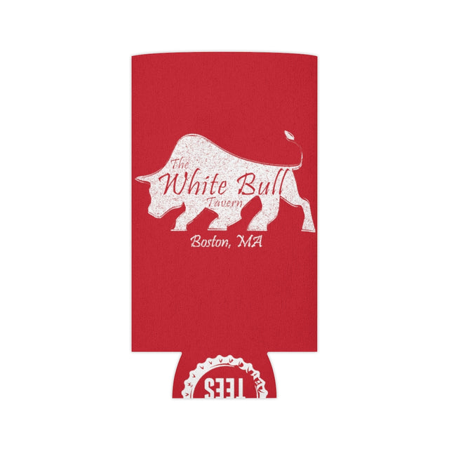 Can Cooler - White Distressed Logo - Red