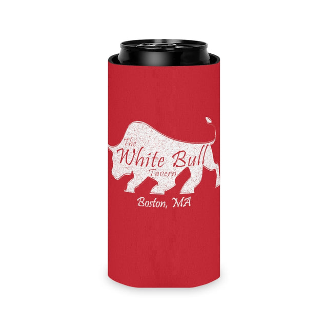 Can Cooler - White Distressed Logo - Red
